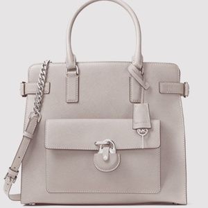 Michael Kors Grey Large Dillon Saffiano Tote (Lightly Used)